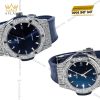 Cặp đồng hồ Hublot Classic Fusion xanh dương đính kim cương 42mm & 33mm