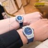Cặp đồng hồ Hublot Classic Fusion xanh dương đính kim cương 42mm & 33mm