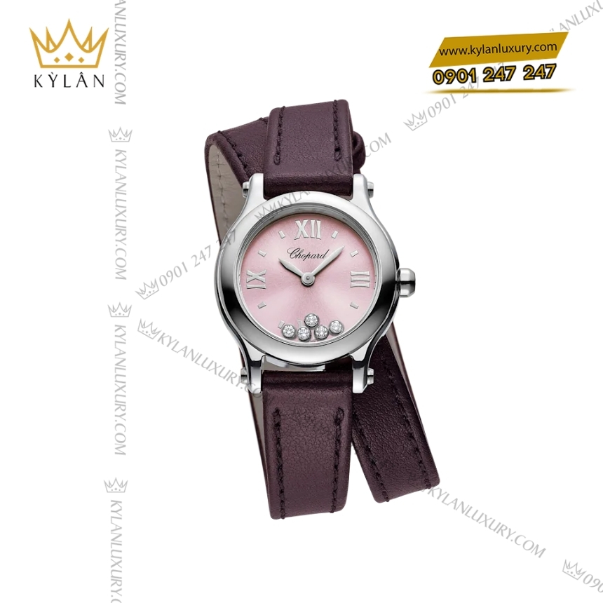 Kỳ Lân Luxury chopard happy sport mat hong day dai 278620 3004 2 Đồng hồ Chopard Happy Sport mặt hồng bản dây đeo dài 278620-3004