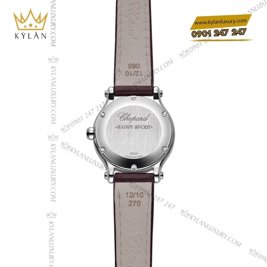 Kỳ Lân Luxury chopard happy sport mat hong day dai 278620 3004 3 Đồng hồ Chopard Happy Sport mặt hồng bản dây đeo dài 278620-3004
