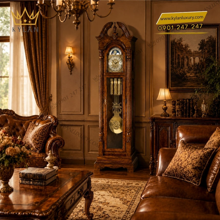 Kỳ Lân Luxury co logo dong ho cay hermle 010993 n91161 4 Đồng hồ cây Hermle 010993-N91161