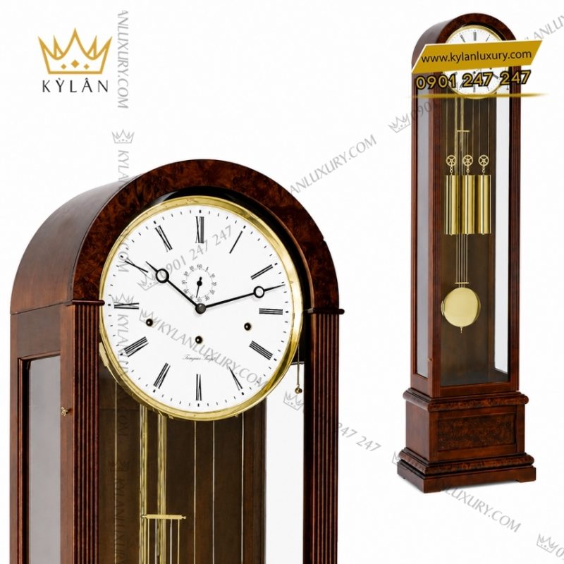 Đồng hồ cây Hermle gỗ óc chó nâu 01087-030461