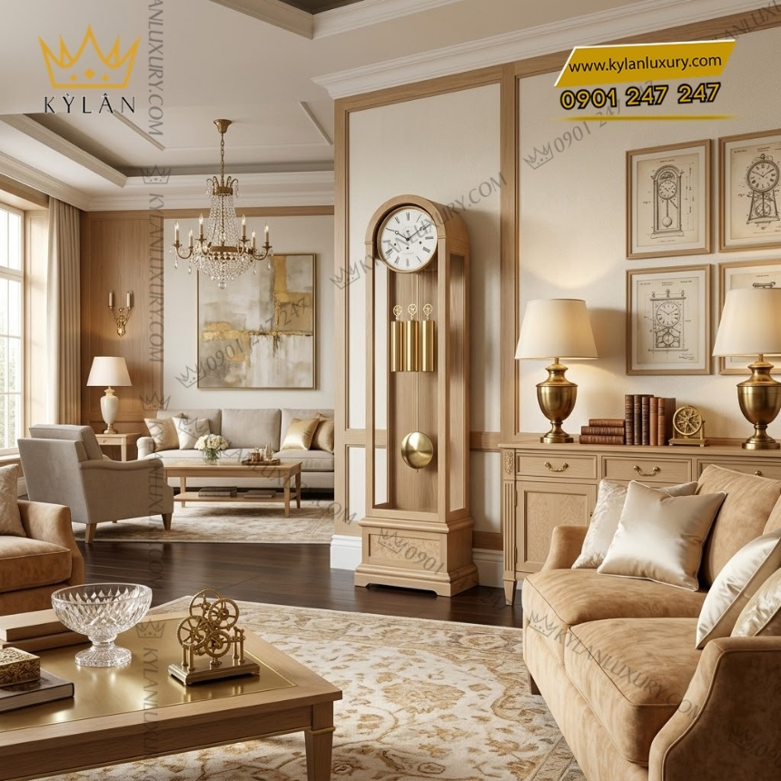 Kỳ Lân Luxury dong ho cay hermle 01087 05046 5 Đồng hồ cây Hermle 01087-050461
