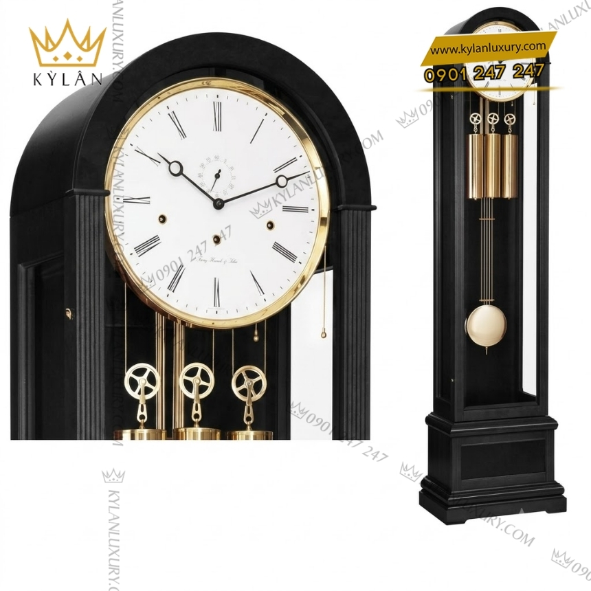 Kỳ Lân Luxury dong ho cay hermle mau den 01087 740461 4 Đồng hồ cây Hermle màu đen 01087-740461