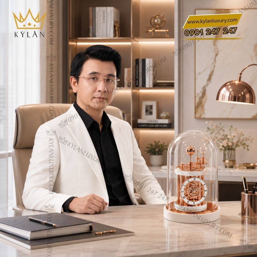 Kỳ Lân Luxury dong ho de ban hermle astrolabium 22850 002987 7 Đồng hồ để bàn Hermle Astrolabium 22850-002987