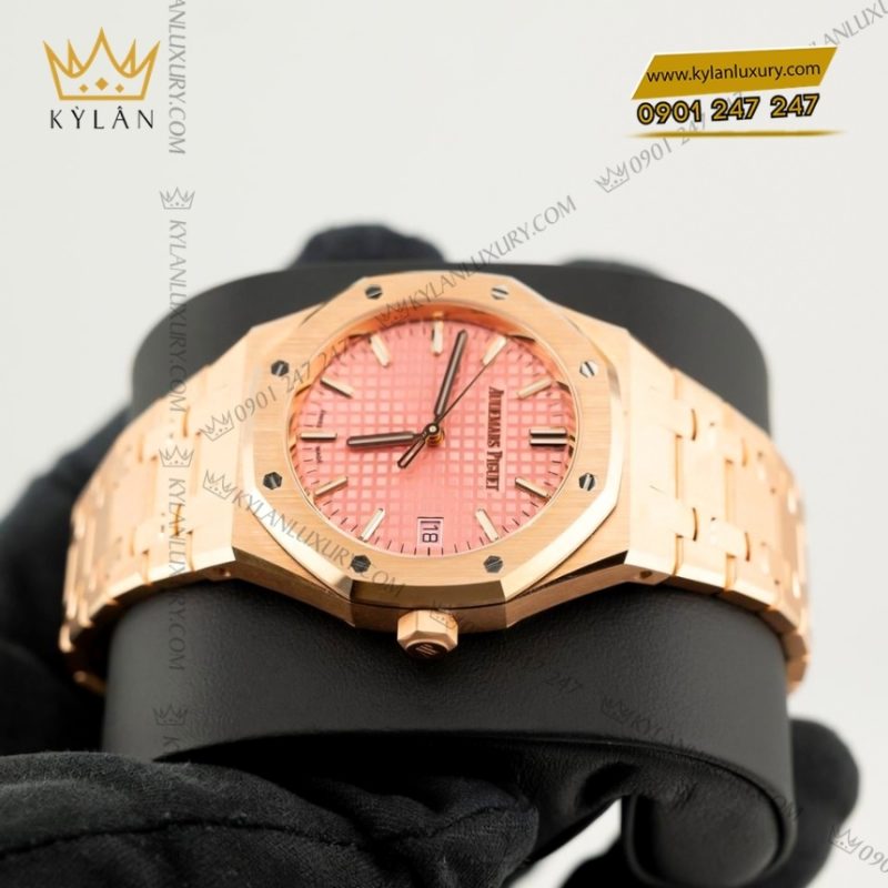 Đồng hồ Royal Oak vàng hồng mặt số hồng 77450OR