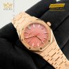 Đồng hồ Royal Oak vàng hồng mặt số hồng 77450OR