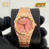 Đồng hồ Royal Oak vàng hồng mặt số hồng 77450OR