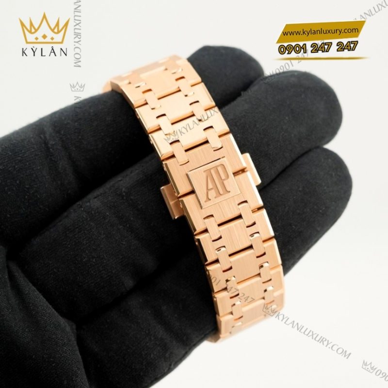 Đồng hồ Royal Oak vàng hồng mặt số hồng 77450OR