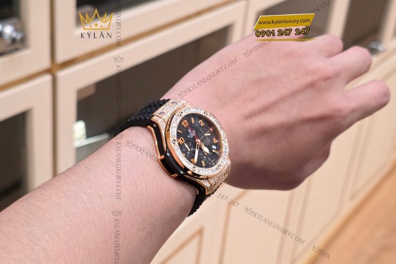 Đồng hồ Hublot Big Bang King Gold custom vành kim vuông 42mm