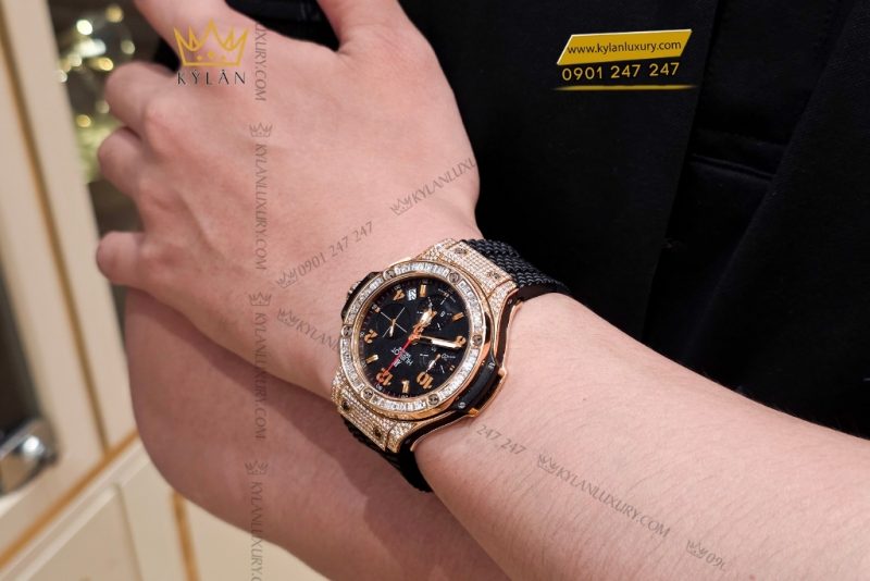 Đồng hồ Hublot Big Bang King Gold custom vành kim vuông 42mm