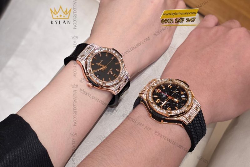 Đồng hồ Hublot Classic Fusion King Gold custom kim cương 38mm