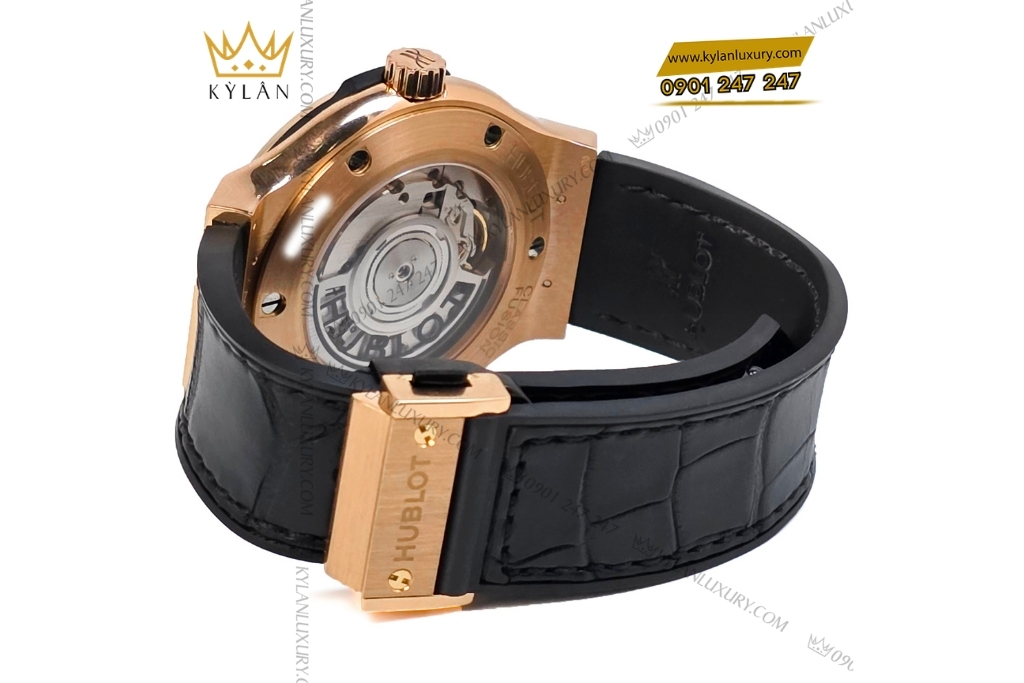 Kỳ Lân Luxury hublot classic fusion king gold custom kim cuong 38mm 2 Đồng hồ Hublot Classic Fusion King Gold custom kim cương 38mm