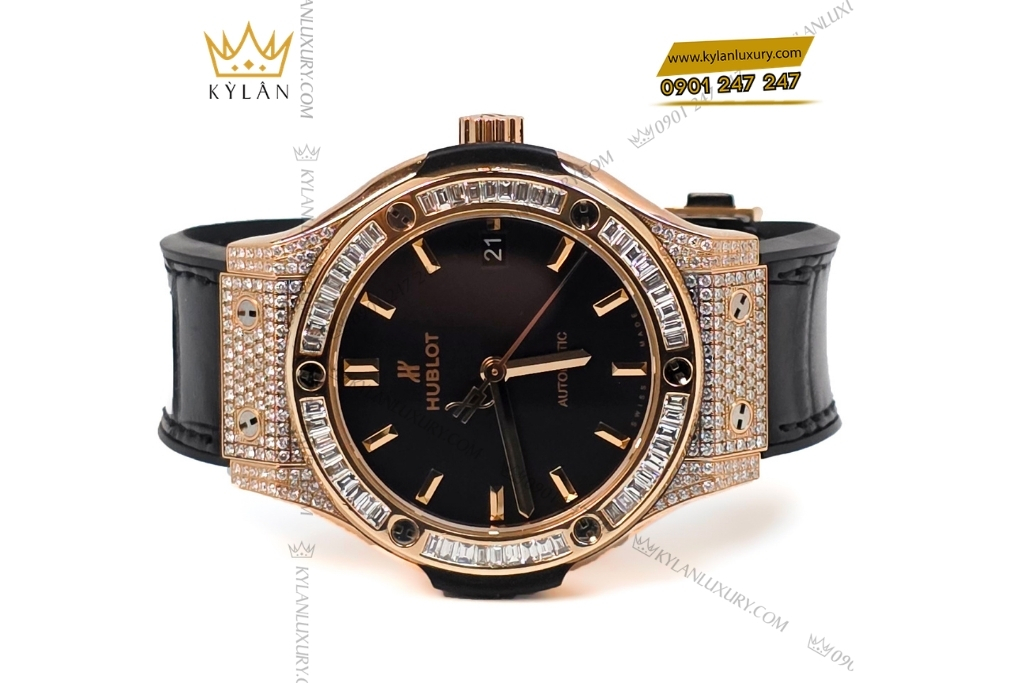 Kỳ Lân Luxury hublot classic fusion king gold custom kim cuong 38mm 4 Đồng hồ Hublot Classic Fusion King Gold custom kim cương 38mm