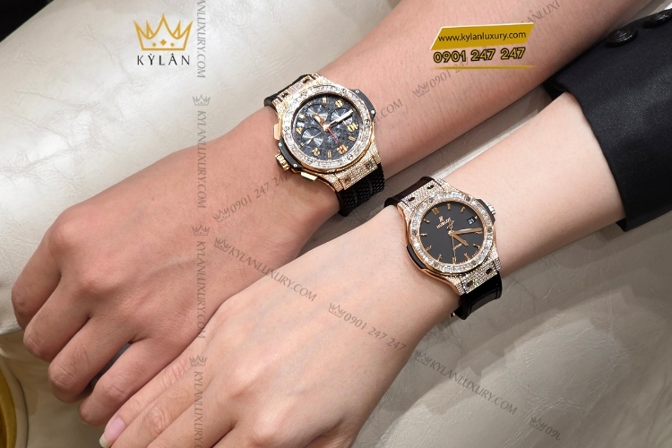 Kỳ Lân Luxury hublot king gold custom kim cuong 42mm 38mm cap doi dong dieu 7 Cặp đôi Hublot King Gold Custom Kim Cương 42mm & 38mm – Sự kết hợp giữa cá tính và thanh lịch