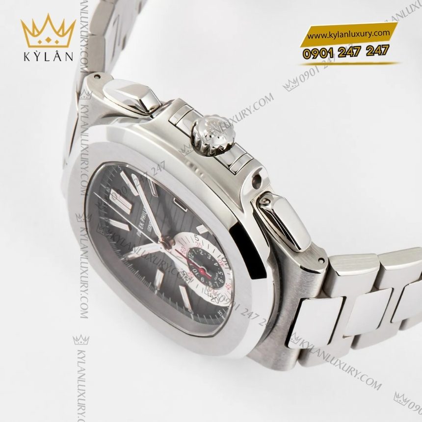 Kỳ Lân Luxury patek philippe nautilus chronograph 5980 1a 014 2 Đồng hồ Patek Philippe Nautilus Chronograph mặt số đen 5980/1A-014