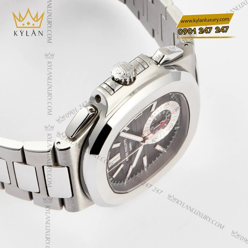 Kỳ Lân Luxury patek philippe nautilus chronograph 5980 1a 014 4 Đồng hồ Patek Philippe Nautilus Chronograph mặt số đen 5980/1A-014