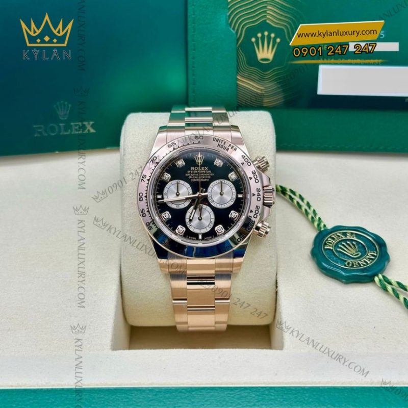 Đồng hồ Rolex Cosmograph Daytona mặt đen phối sundust 126505-0002