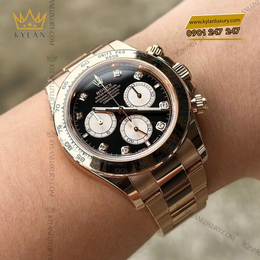 Kỳ Lân Luxury rolex cosmograph daytona mat den phoi sundust 126505 0002 4 Đồng hồ Rolex Cosmograph Daytona mặt đen phối sundust 126505-0002