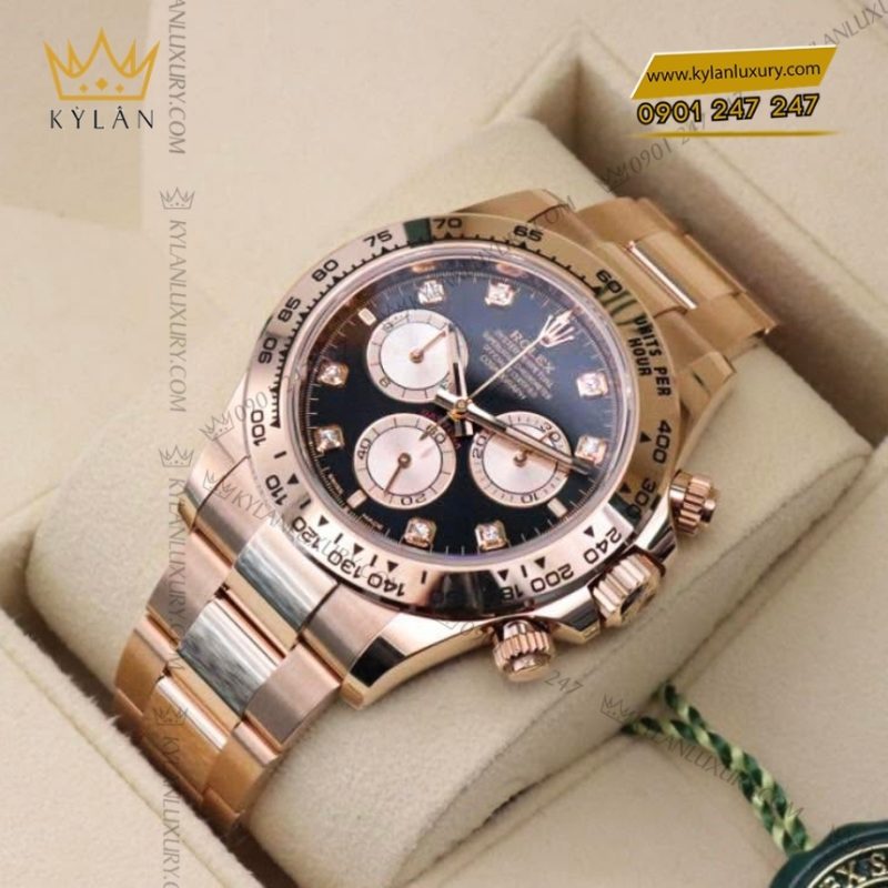 Đồng hồ Rolex Cosmograph Daytona mặt đen phối sundust 126505-0002