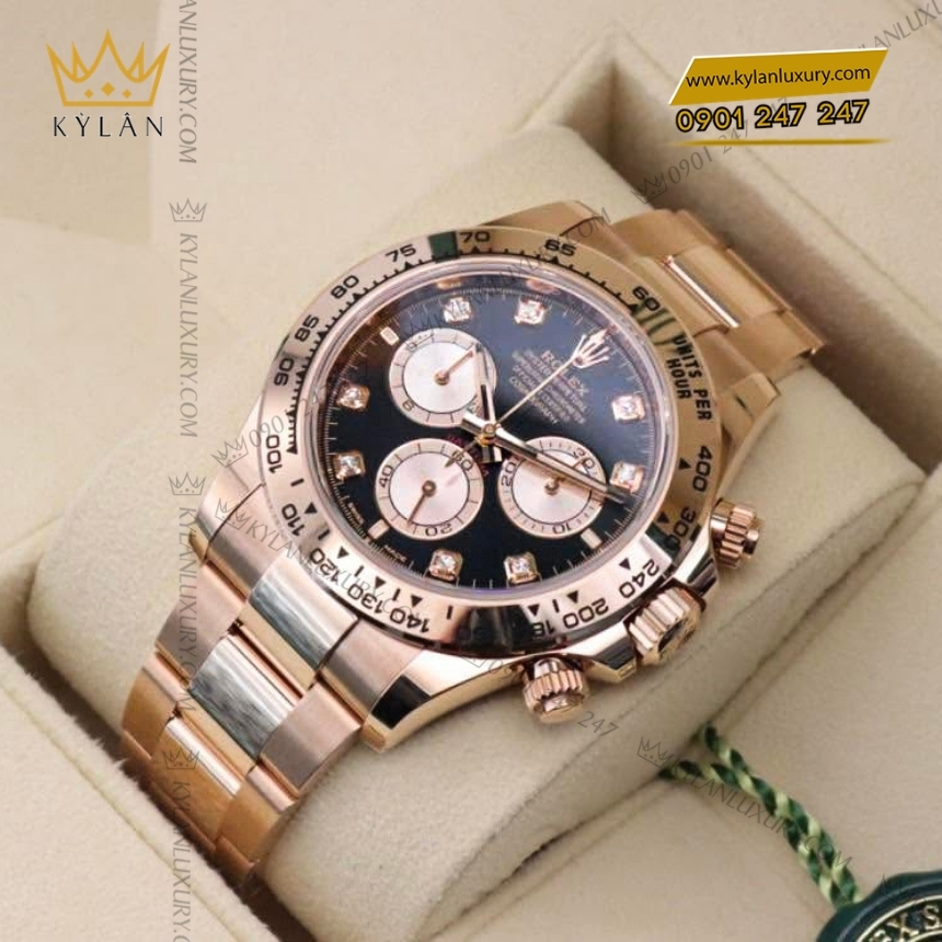 Kỳ Lân Luxury rolex cosmograph daytona mat den phoi sundust 126505 0002 7 Đồng hồ Rolex Cosmograph Daytona mặt đen phối sundust 126505-0002