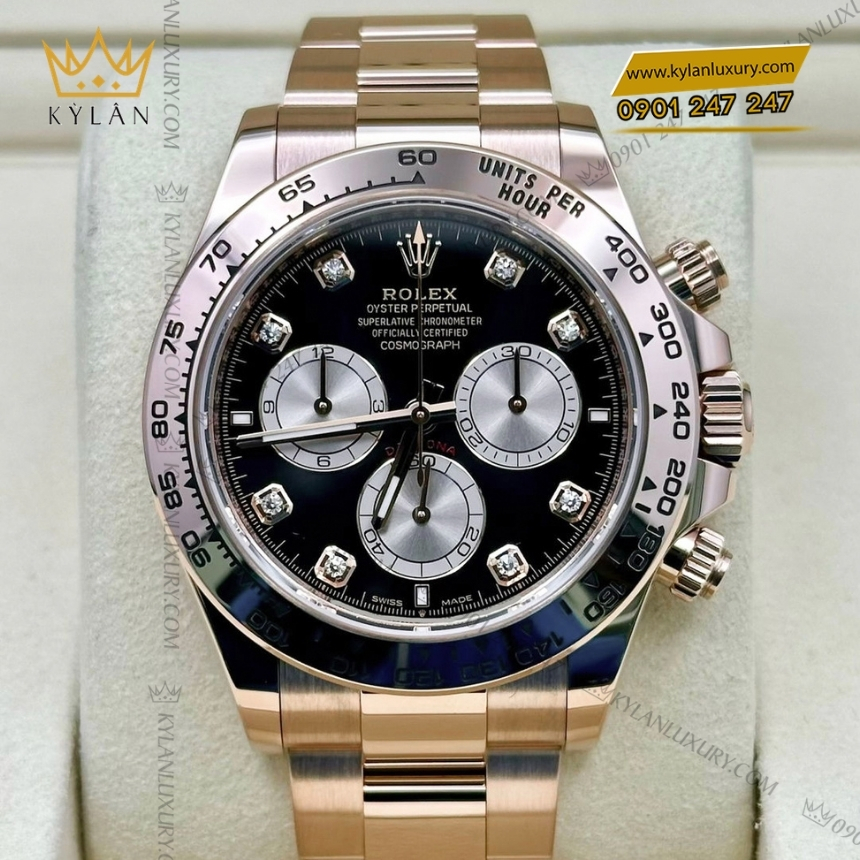 Kỳ Lân Luxury rolex cosmograph daytona mat den phoi sundust 126505 0002 9 Đồng hồ Rolex Cosmograph Daytona mặt đen phối sundust 126505-0002