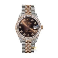 Đồng hồ Rolex Datejust 31 chocolate custom kim cương 278381RBR