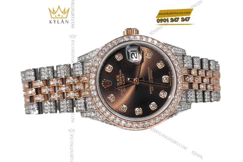 Đồng hồ Rolex Datejust 31 chocolate custom kim cương 278381RBR
