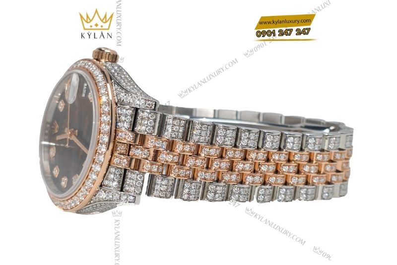 Đồng hồ Rolex Datejust 31 chocolate custom kim cương 278381RBR