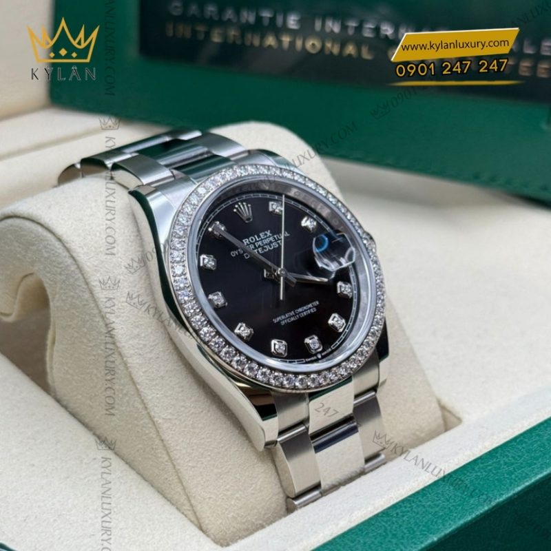 Đồng hồ Rolex Datejust 36 mặt đen dây oyster 126284RBR-0020