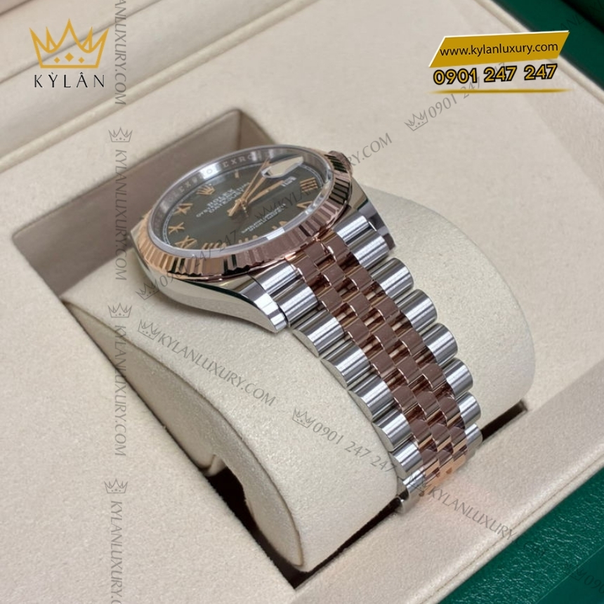 Kỳ Lân Luxury rolex datejust 36 mat so xanh bac ha 126231 0051 9 Đồng hồ Rolex Datejust 36 mặt xanh mint cọc La Mã 126231-0051