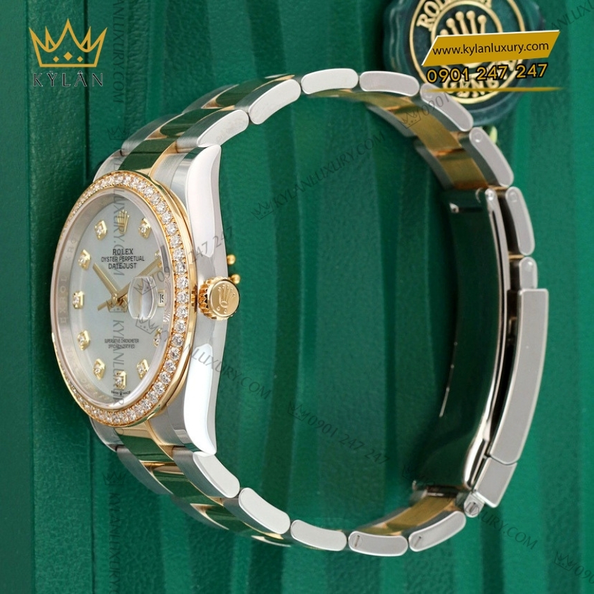 Kỳ Lân Luxury rolex datejust 36 xa fu day oyster 126283rbr 0010 6 Đồng hồ Rolex Datejust 36 MOP vành kim dây oyster 126283RBR-0010