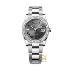 Đồng hồ Rolex Datejust 36 mặt xám cọc La Mã xanh 126284RBR-0038