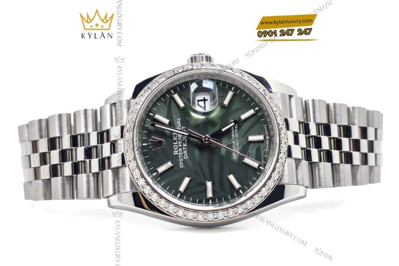Đồng hồ Rolex Datejust 36 xanh lá cọ custom vành kim 126234
