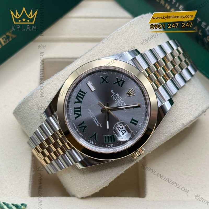 Đồng hồ Rolex Datejust 41 demi vàng vàng Wimbledon 126303-0020