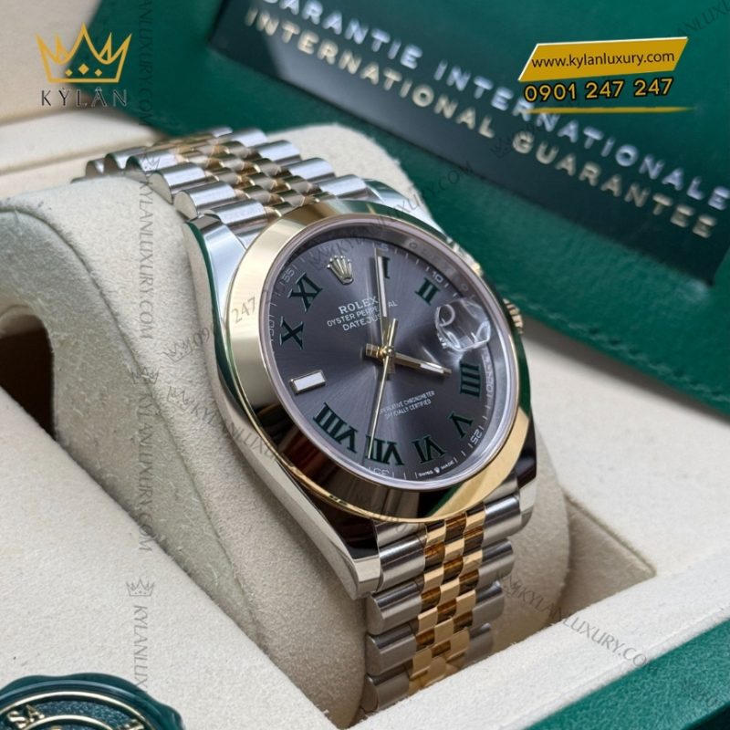 Đồng hồ Rolex Datejust 41 demi vàng vàng Wimbledon 126303-0020