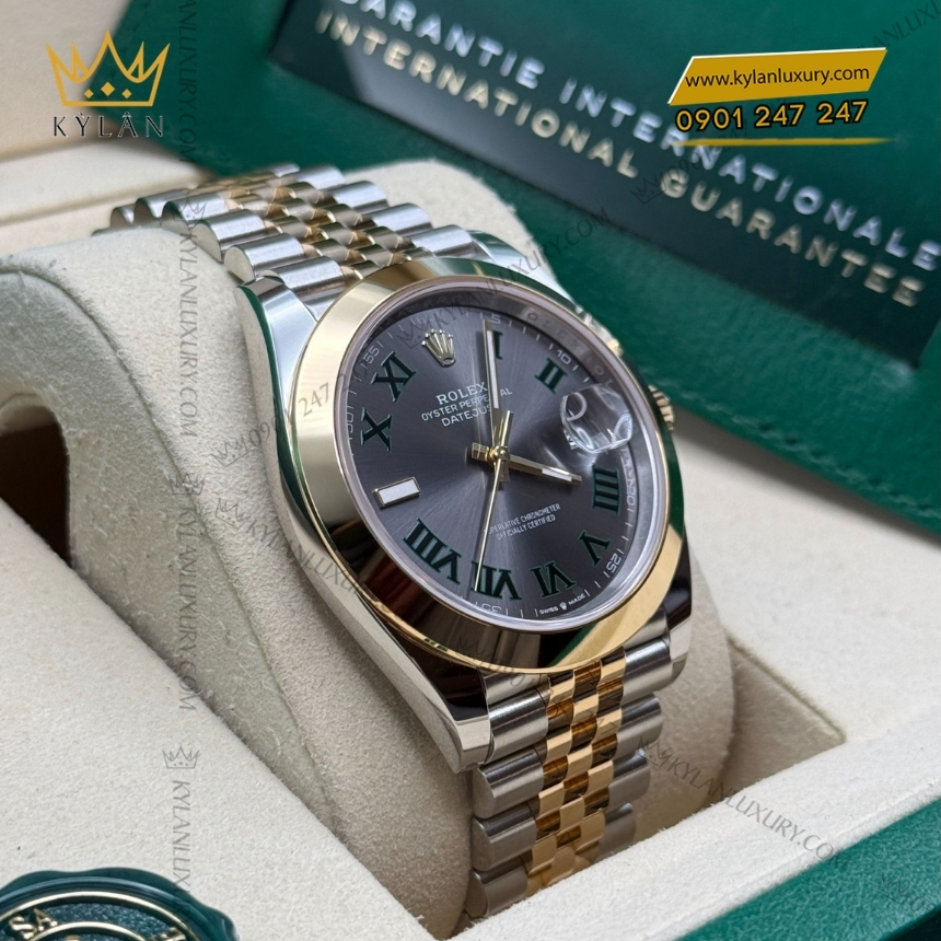 Kỳ Lân Luxury rolex datejust 41 demi vang vang wimbledon 126303 0020 7 Đồng hồ Rolex Datejust 41 demi vàng vàng Wimbledon 126303-0020