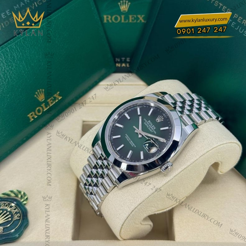 Kỳ Lân Luxury rolex datejust 41 xam la ombre 126300 0026 7 Đồng hồ Rolex Datejust 41 xanh lá ombre 126300-0026