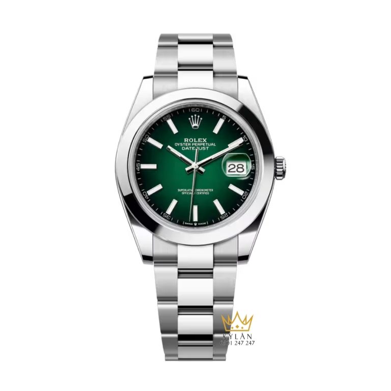 Đồng hồ Rolex Datejust 41 xanh ombre vành trơn 126300-0025