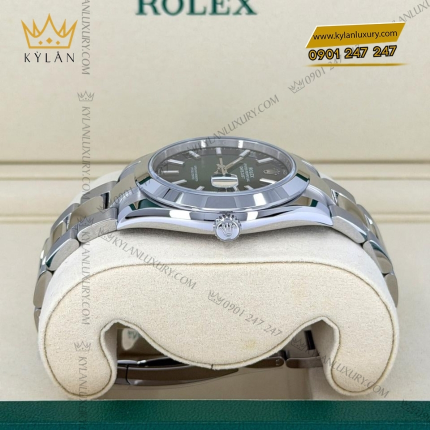 Kỳ Lân Luxury rolex datejust 41 xanh ombre vanh tron 126300 0025 10 Đồng hồ Rolex Datejust 41 xanh ombre vành trơn 126300-0025