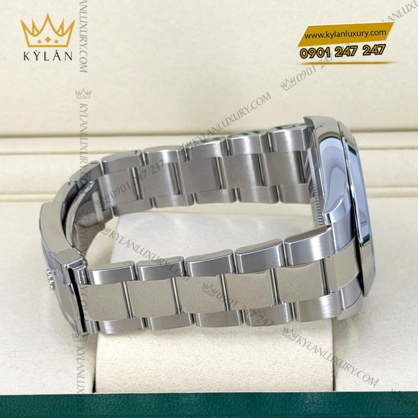 Kỳ Lân Luxury rolex datejust 41 xanh ombre vanh tron 126300 0025 5 Đồng hồ Rolex Datejust 41 xanh ombre vành trơn 126300-0025