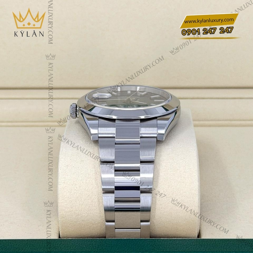 Kỳ Lân Luxury rolex datejust 41 xanh ombre vanh tron 126300 0025 6 Đồng hồ Rolex Datejust 41 xanh ombre vành trơn 126300-0025
