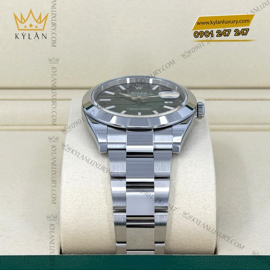 Kỳ Lân Luxury rolex datejust 41 xanh ombre vanh tron 126300 0025 8 Đồng hồ Rolex Datejust 41 xanh ombre vành trơn 126300-0025