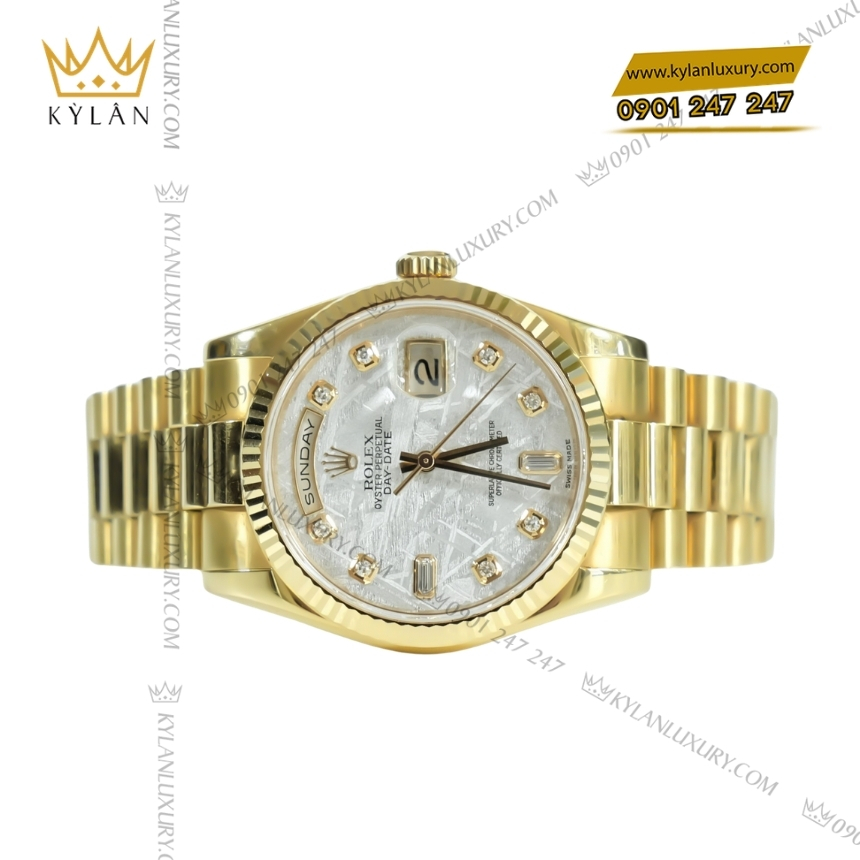 Kỳ Lân Luxury rolex day date 36 118238 mat so thien thach 7 Đồng hồ Rolex Day Date 36 mặt số thiên thạch 118238