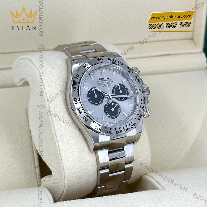 Kỳ Lân Luxury rolex daytona mat xam phoi den 126509 0003 6 Đồng hồ Rolex Cosmograph Daytona mặt số xám 126509-0003