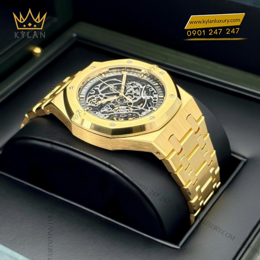 Kỳ Lân Luxury royal oak 15407ba double balance wheel openworked 7 Đồng hồ Royal Oak Double Balance Wheel Openworked 15407BA