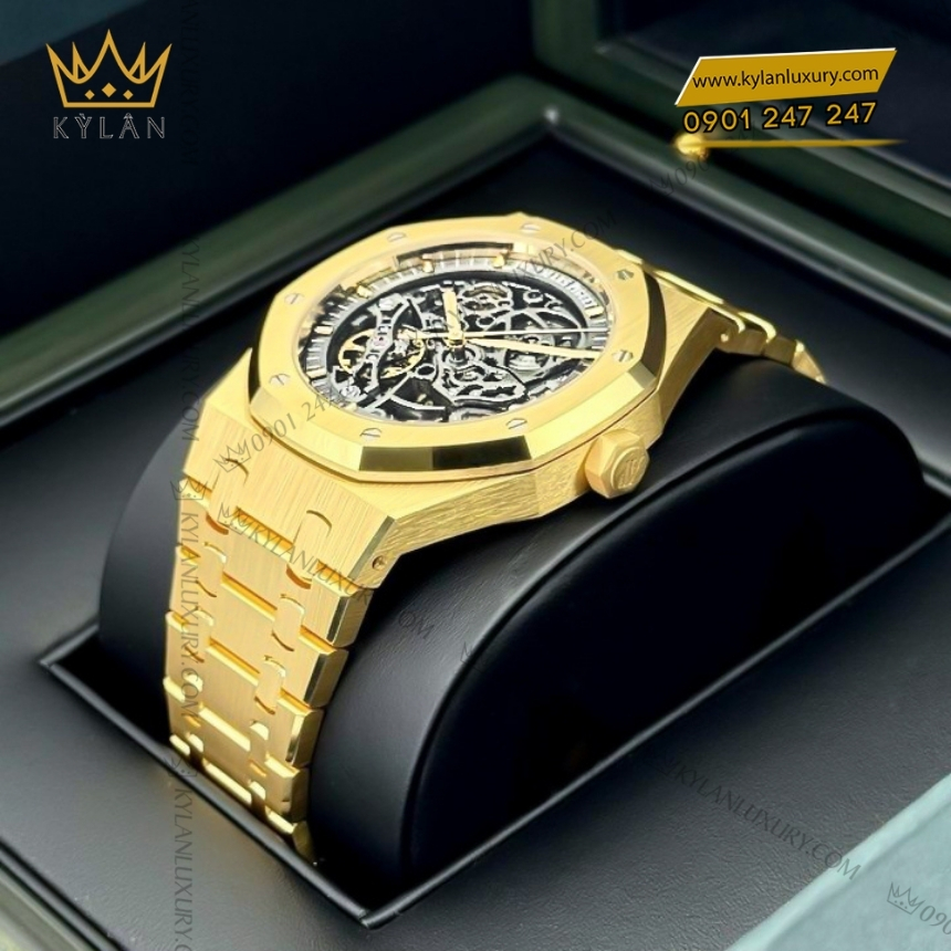 Kỳ Lân Luxury royal oak 15407ba double balance wheel openworked 9 Đồng hồ Royal Oak Double Balance Wheel Openworked 15407BA