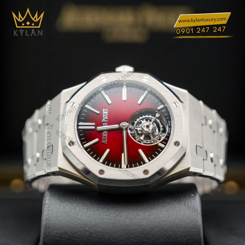 Kỳ Lân Luxury royal oak 26730st flying tourbillon burgundy 10 Đồng hồ Royal Oak Selfwinding Flying Tourbillon Burgundy 26730ST