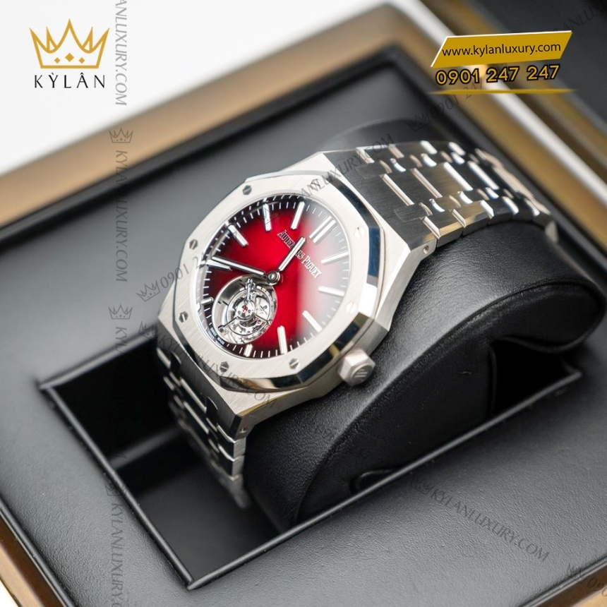 Kỳ Lân Luxury royal oak 26730st flying tourbillon burgundy 9 Đồng hồ Royal Oak Selfwinding Flying Tourbillon Burgundy 26730ST