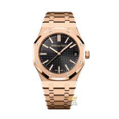 Đồng hồ Royal Oak Selfwinding vàng hồng mặt số đen 15510OR